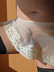 Horny pantie boys with hard cocks and gorgeous lingerie on.