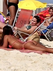 Nikki in Rio At The Beach Showing Her Cock